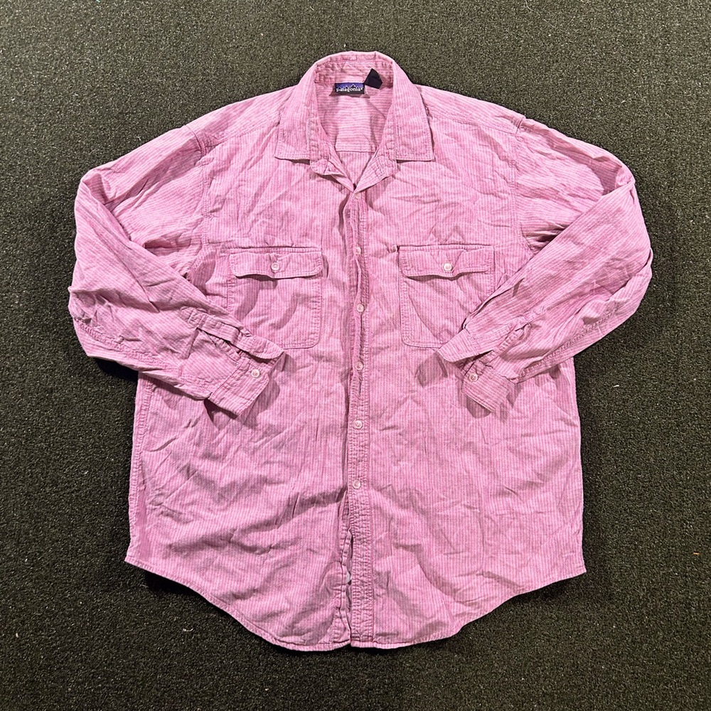 Vintage Patagonia Shirt Mens Long Sleeve Button Up Western Pocket